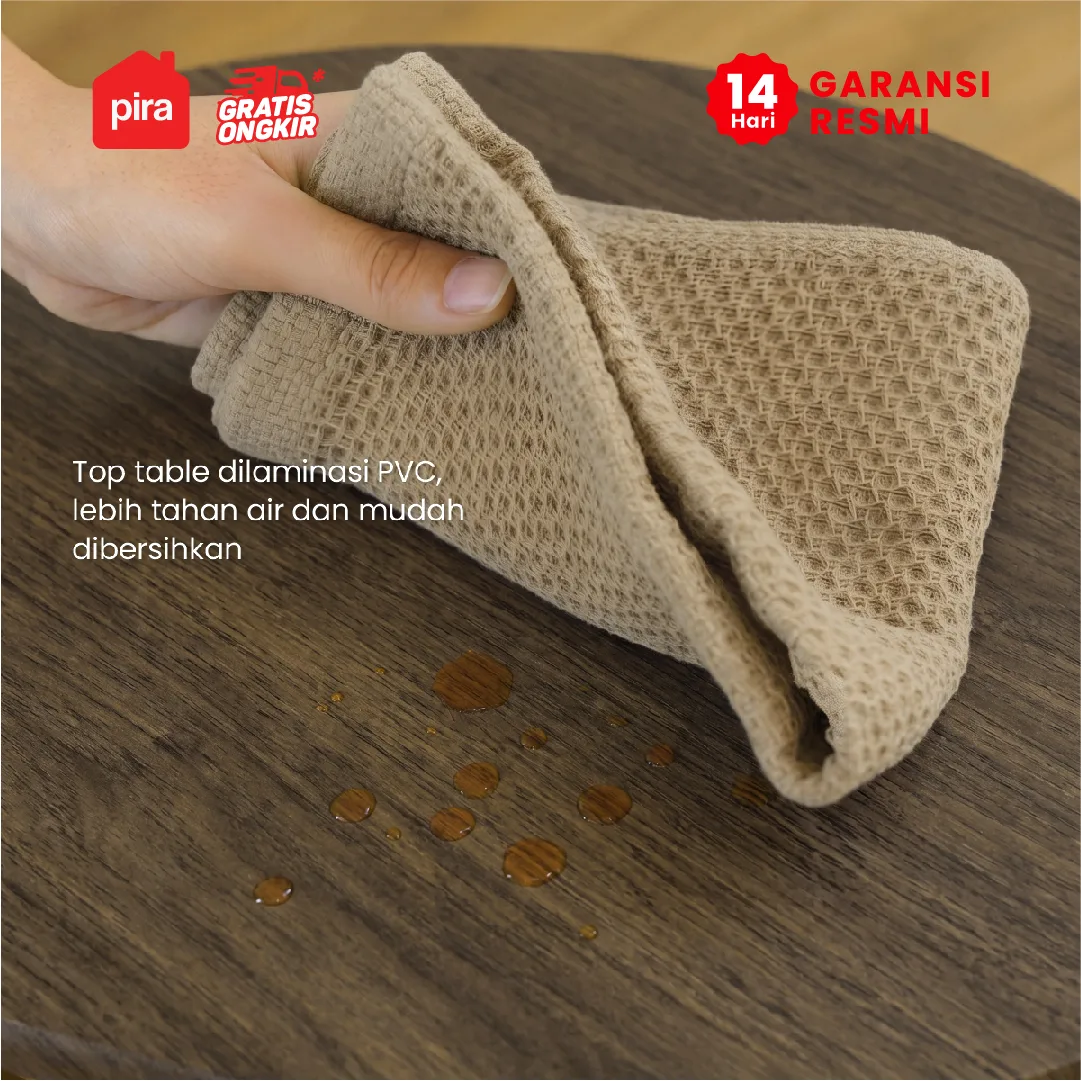 PIRA - SWAN AVA DTS80 SET MEJA MAKAN DENGAN 2 SET KURSI warna DARK OAK - BLACK - PIRA - foto 4
