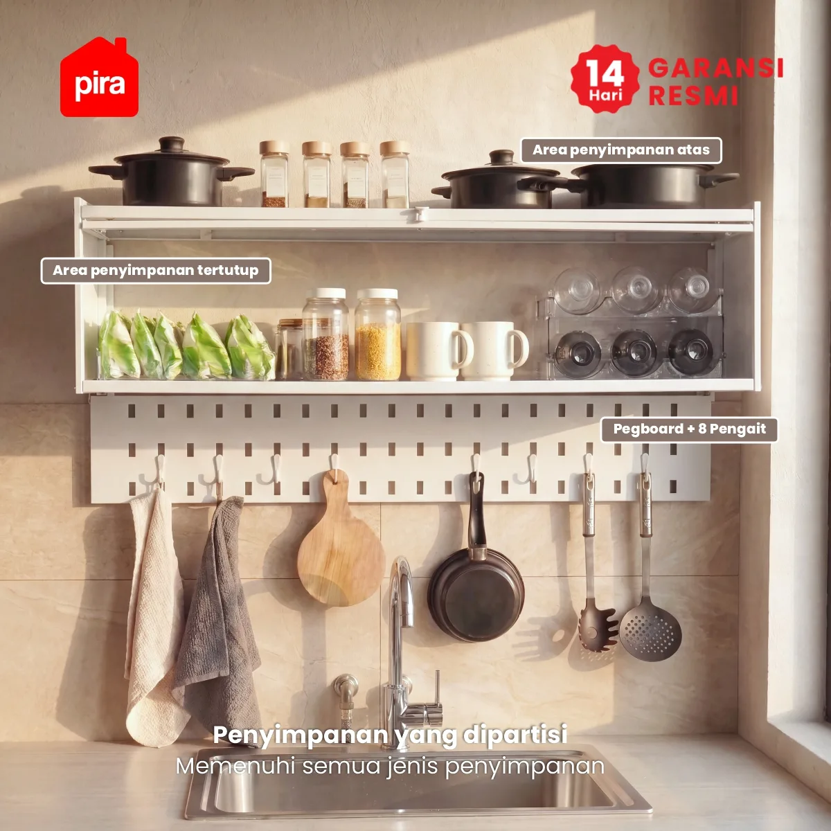 PIRA - DISH AVA MDR105 H RAK PIRING / RAK PIRING GANTUNG / RAK DAPUR / RAK WASTAFEL / RAK PENGERING PIRING warna WHITE - PIRA - foto 2