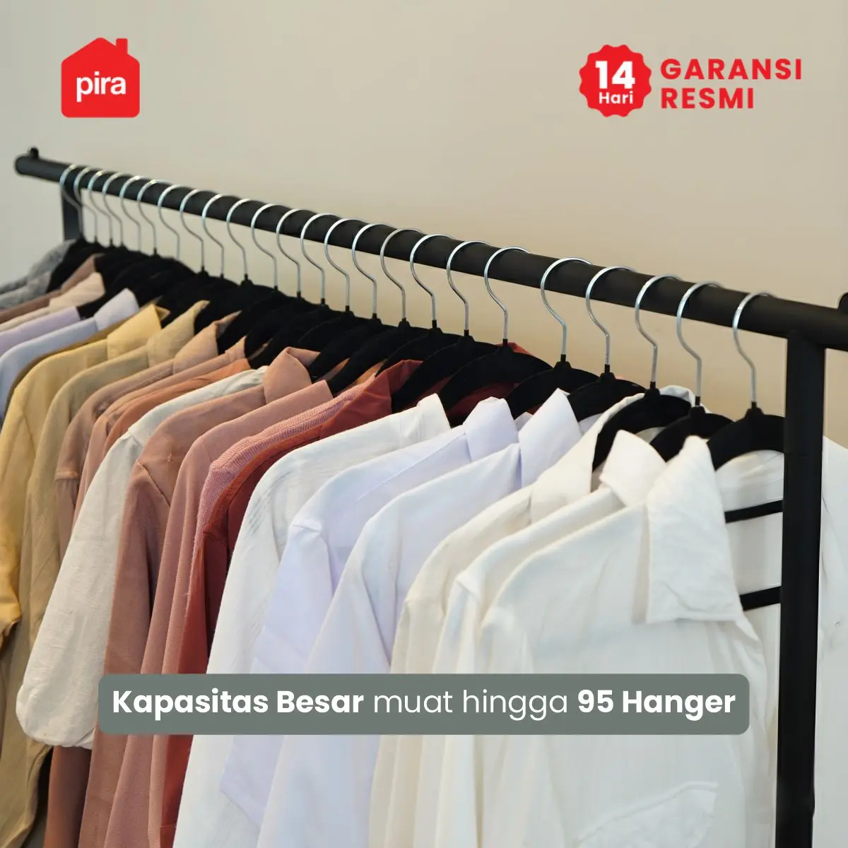 PIRA - ATLA CR 120 RAK GANTUNG BAJU / STAND GANTUNGAN / STAND HANGER / RAK BESI warna BLACK - PIRA - foto 4