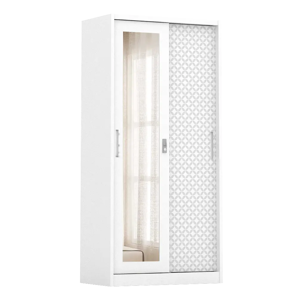 PIRA BAVARIAN - KUNST 90 MWDSL LEMARI PAKAIAN BESI SLIDING / PINTU GESER warna WHITE - BAVARIAN - foto 4