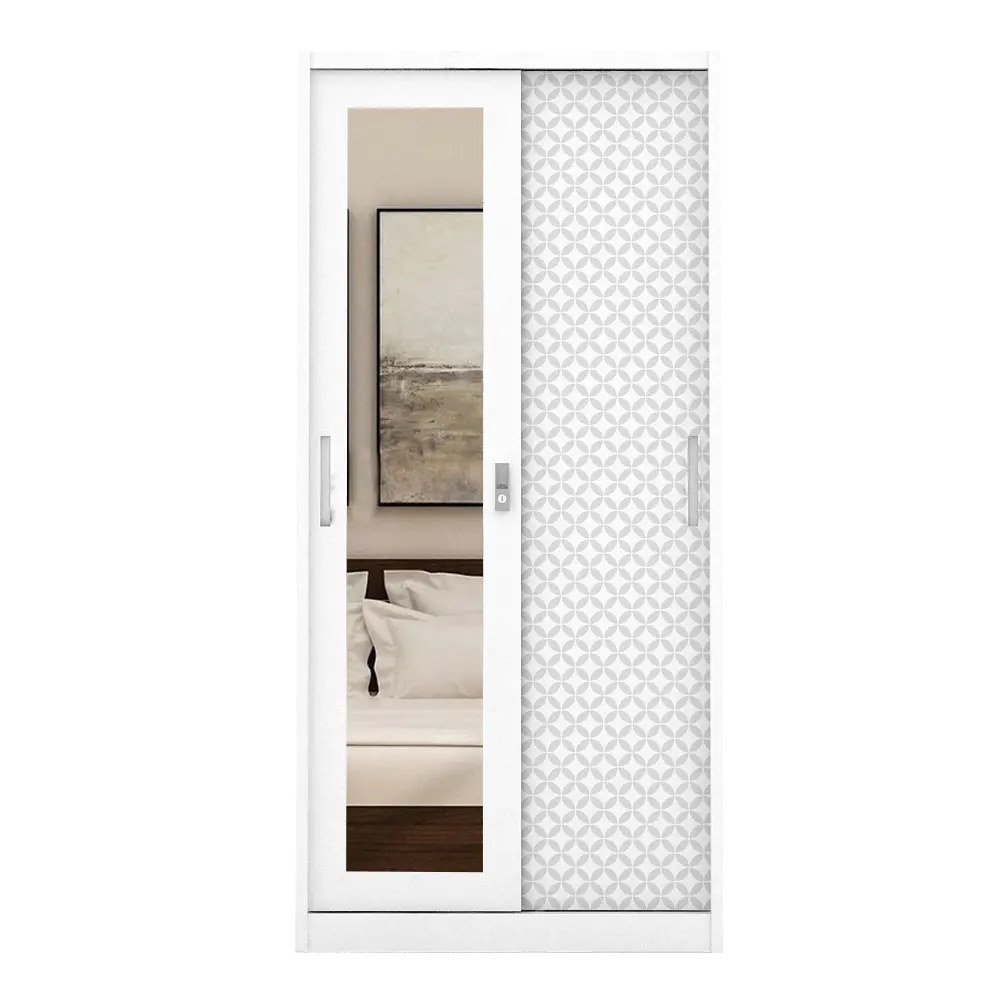 PIRA BAVARIAN - KUNST 90 MWDSL LEMARI PAKAIAN BESI SLIDING / PINTU GESER warna WHITE - BAVARIAN - foto 5
