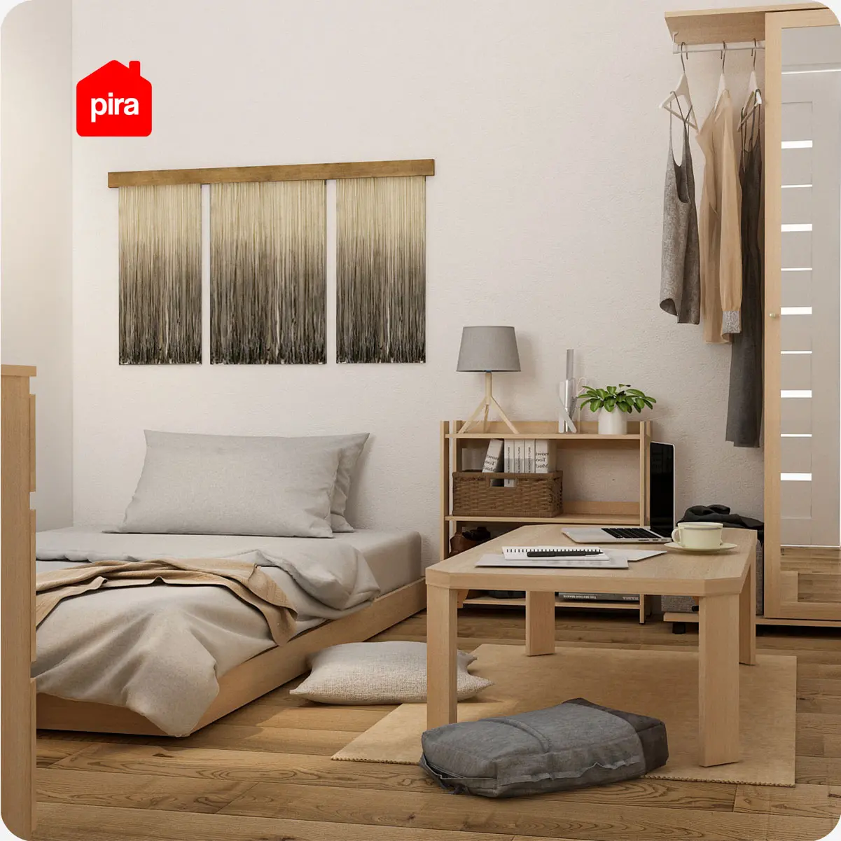 PIRA - TABE CT120 MEJA TAMU / MEJA MAKAN LIPAT LESEHAN / MEJA BELAJAR LIPAT LESEHAN warna PRO OAK - PIRA - foto 6