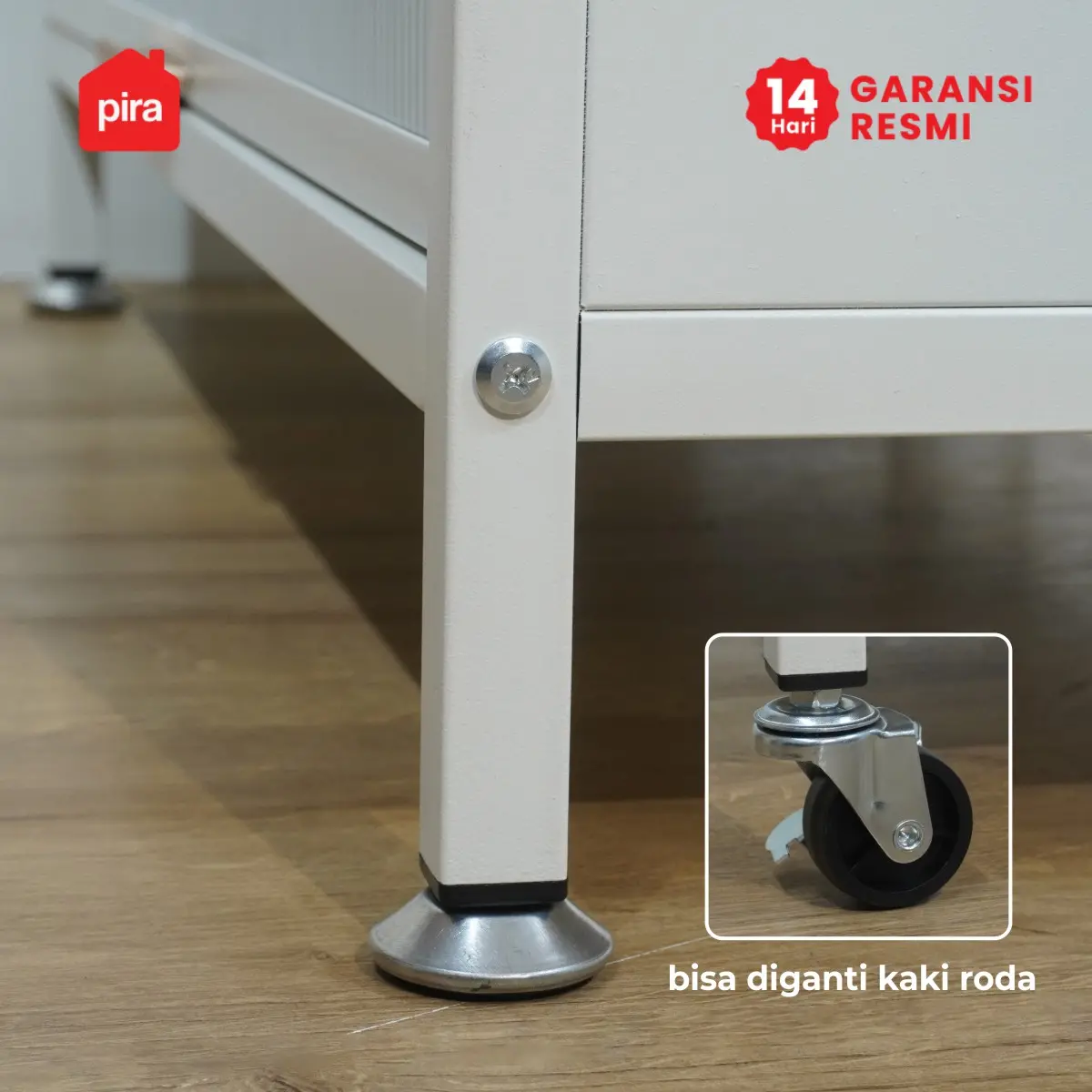 PIRA - REGALL AVA MSU 80T4 LEMARI DAPUR / RAK DAPUR / RAK DAPUR BESI / RAK SUSUN SERBAGUNA warna WHITE - PIRA - foto 7