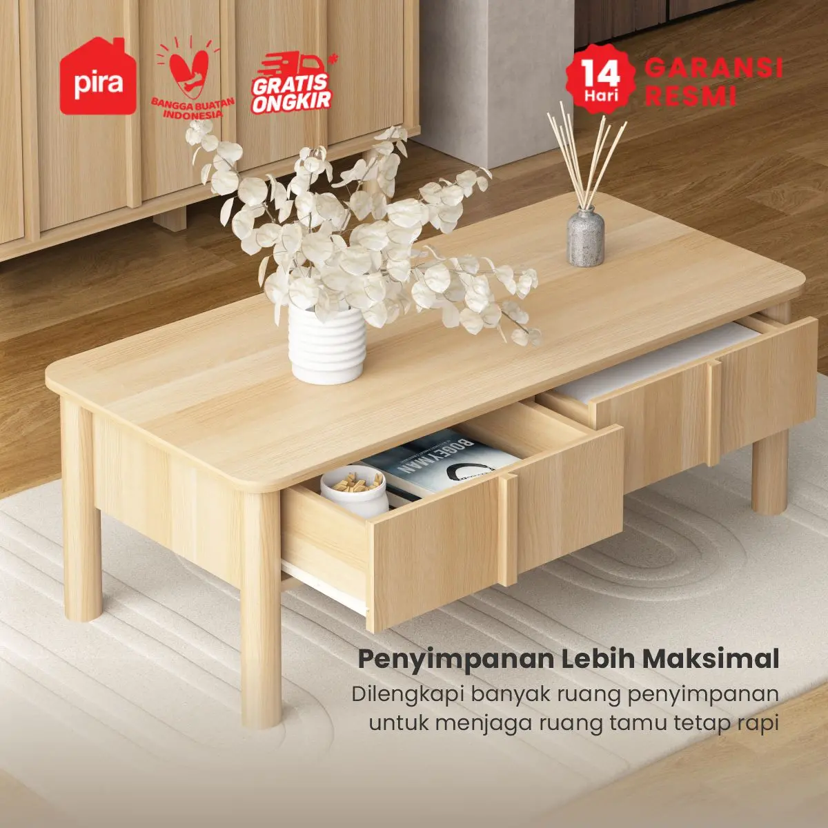 PIRA - SHIBUI CT100 MEJA TAMU / MEJA RUANG TAMU warna PRO OAK - PIRA - foto 8