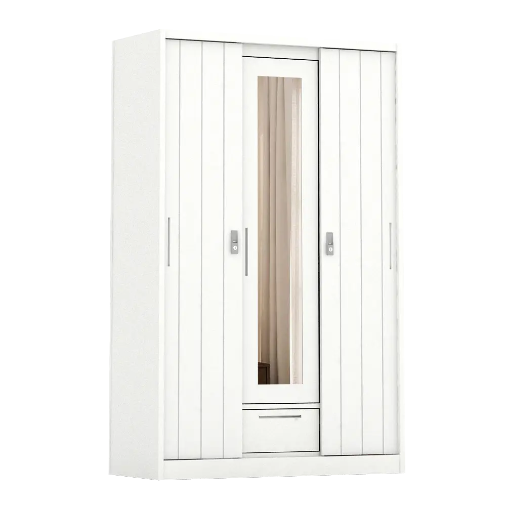 PIRA - SAXON 3 SSL MWD LEMARI PAKAIAN BESI 3 PINTU warna WHITE - BAVARIAN - foto 6