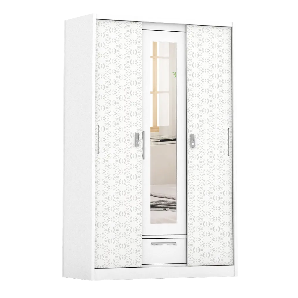 Panduan ukuran PIRA METROPOLIS -  VILO 3SSL A MWD LEMARI PAKAIAN BESI 3 PINTU SLIDING / PINTU GESER warna WHITE - METROPOLIS