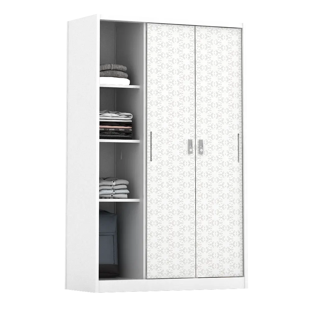 PIRA METROPOLIS -  VILO 3SSL A MWD LEMARI PAKAIAN BESI 3 PINTU SLIDING / PINTU GESER warna WHITE - METROPOLIS - foto 7