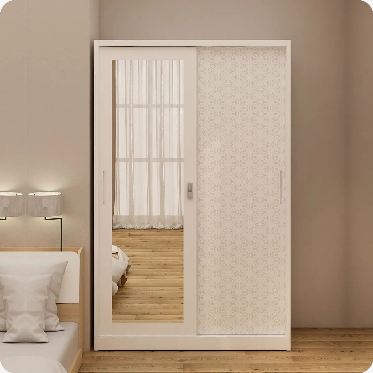 PIRA METROPOLIS -  VILO 120 A MWDSL LEMARI PAKAIAN BESI SLIDING / PINTU GESER warna WHITE - METROPOLIS - foto 1