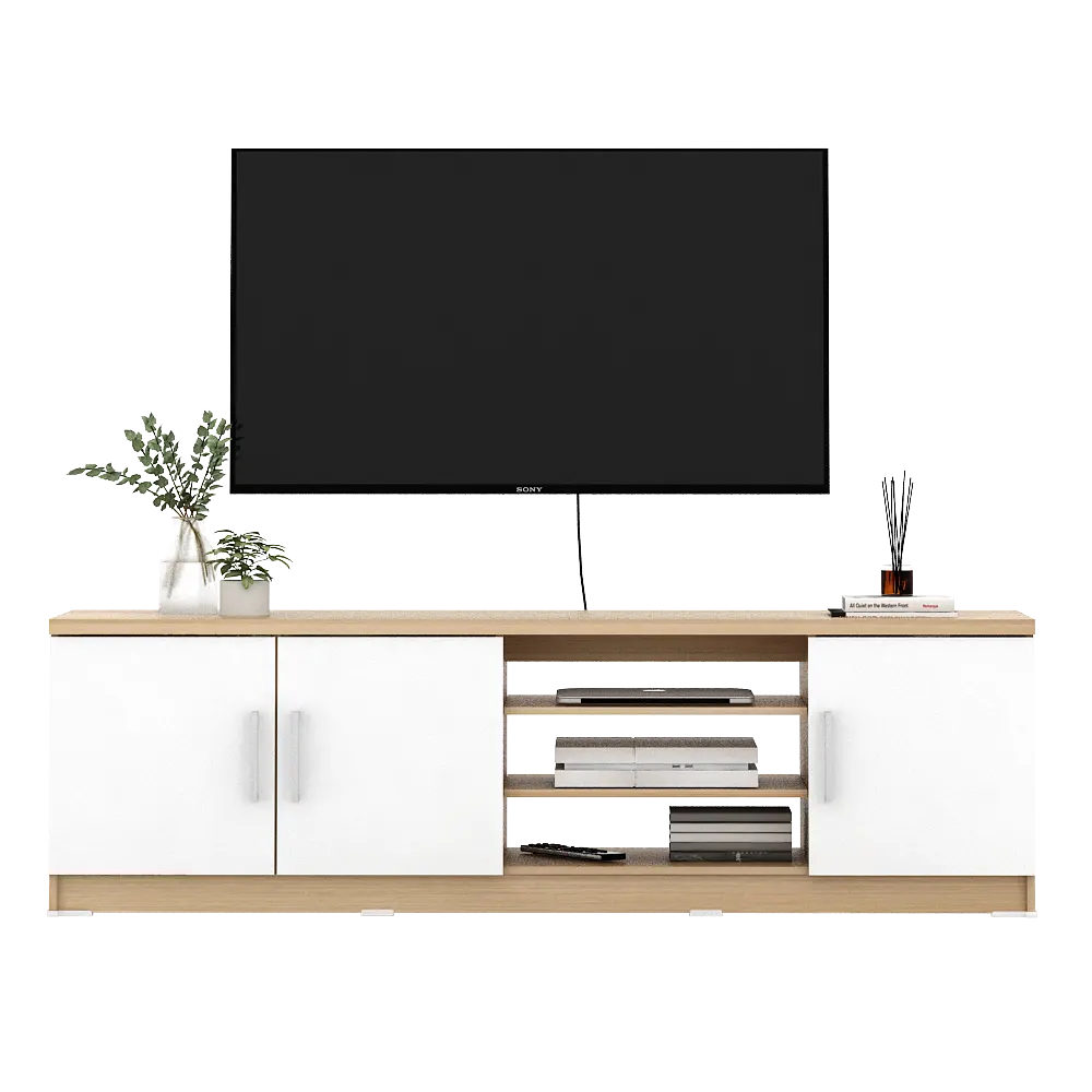 PIRA METROPOLIS - ARUNA AVA TV150 MEJA TV / RAK TV MINIMALIS warna PRO OAK - WHITE - PIRA METROPOLIS OX - foto 2