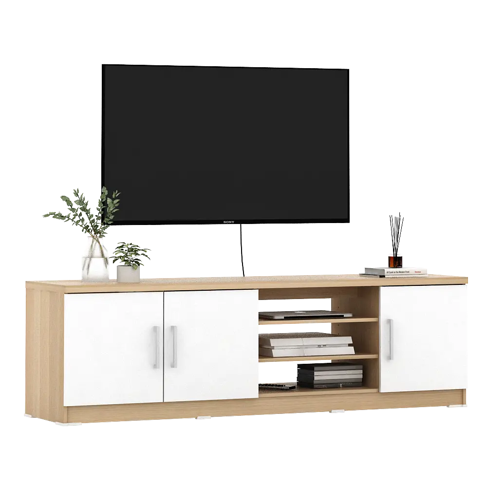 PIRA METROPOLIS - ARUNA AVA TV150 MEJA TV / RAK TV MINIMALIS warna PRO OAK - WHITE - PIRA METROPOLIS OX - foto 3