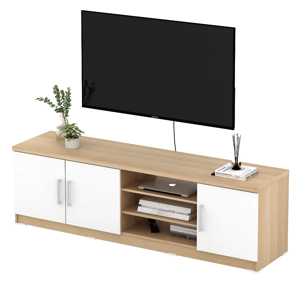 PIRA METROPOLIS - ARUNA AVA TV150 MEJA TV / RAK TV MINIMALIS warna PRO OAK - WHITE - PIRA METROPOLIS OX - foto 4