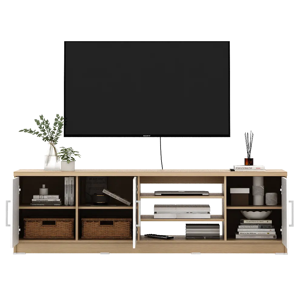 PIRA METROPOLIS - ARUNA AVA TV150 MEJA TV / RAK TV MINIMALIS warna PRO OAK - WHITE - PIRA METROPOLIS OX - foto 5