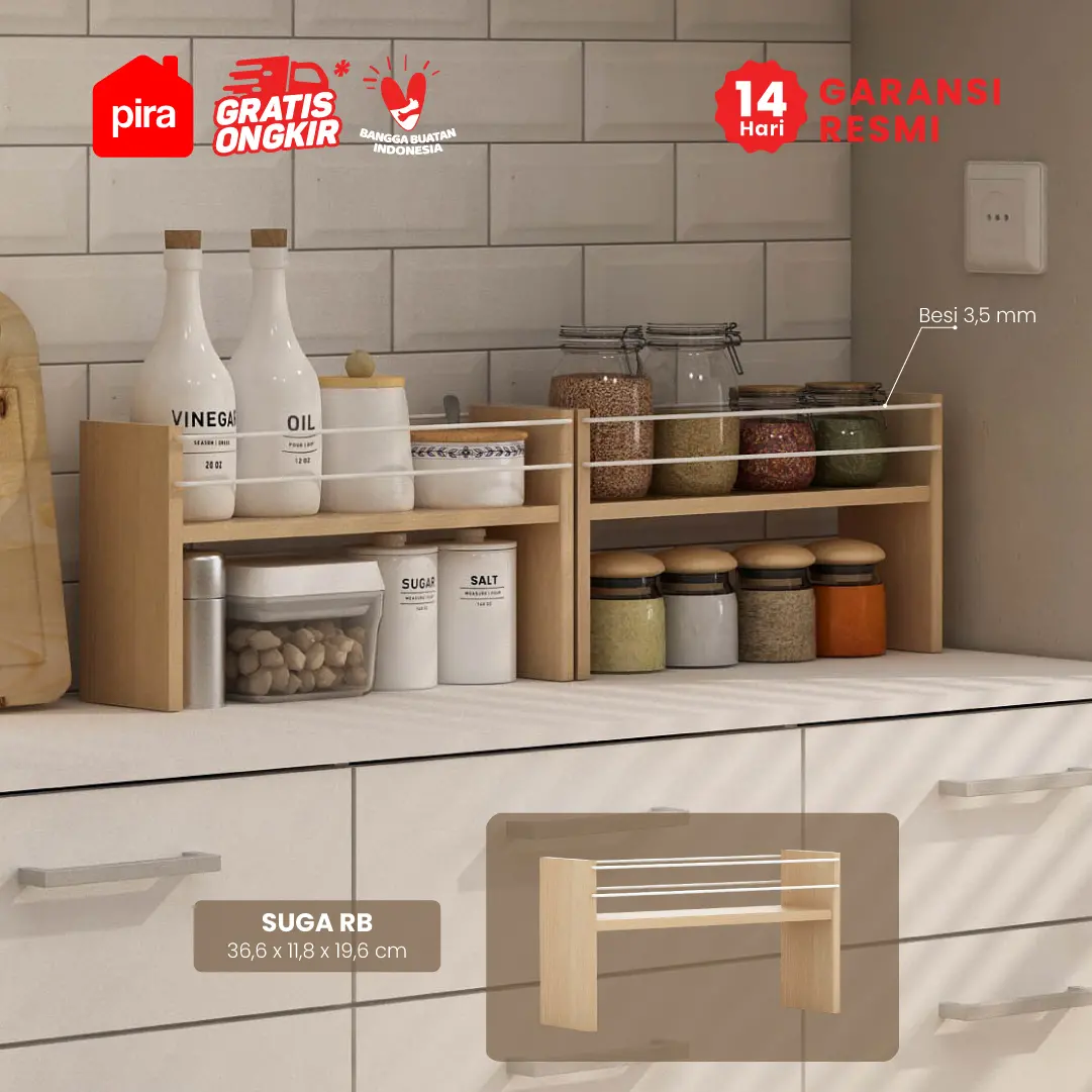 PIRA OX - SUGA RB RAK BUMBU / RAK SERBAGUNA warna PRO OAK - PIRA OX - foto 1
