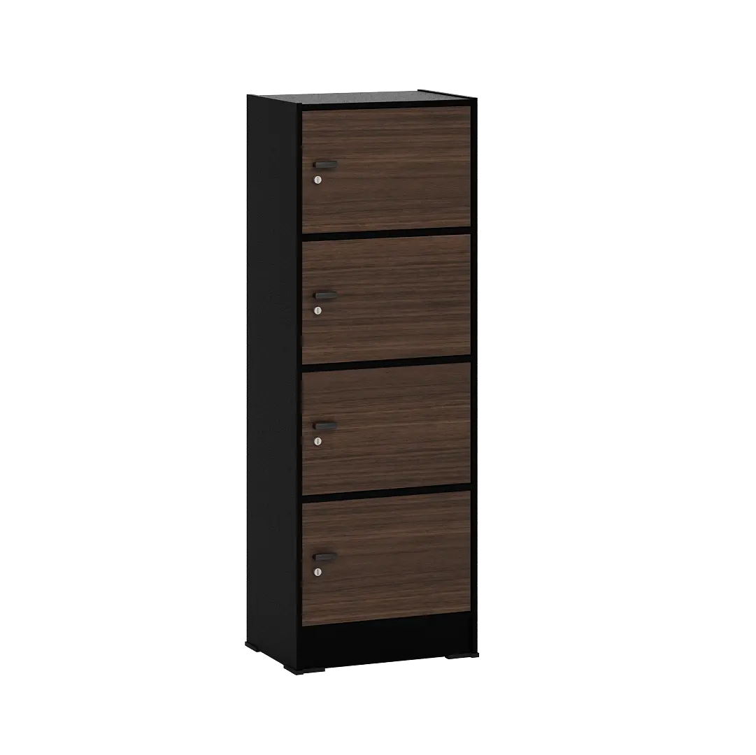 PIRA METROPOLIS OX - ARUNA RSG 4 RAK SERBAGUNA / RAK SUSUN 4 PINTU warna BLACK - AMERICAN WALNUT - PIRA METROPOLIS OX - foto 3