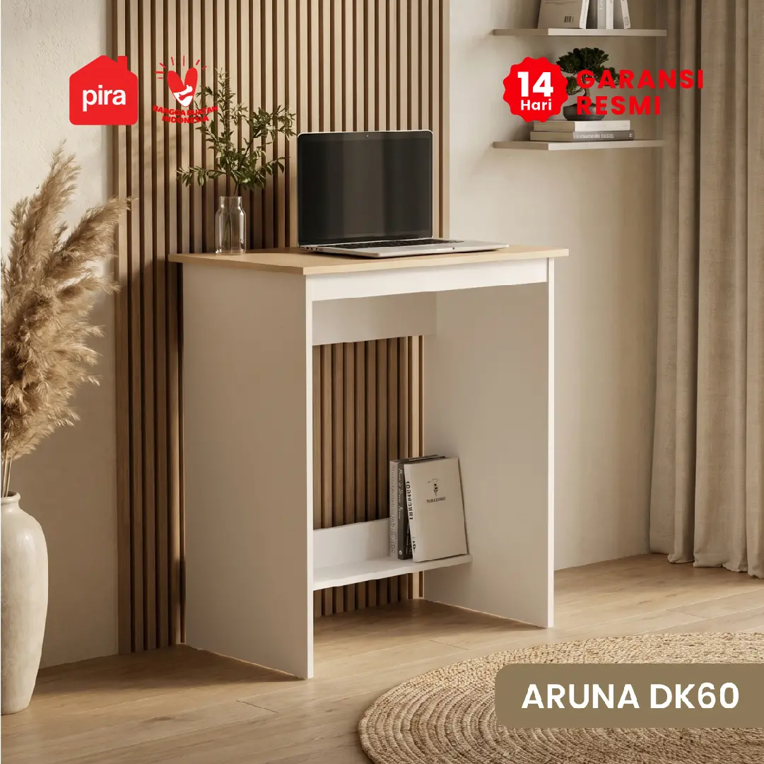 PIRA METROPOLIS OX -  ARUNA DK61 MEJA BELAJAR / MEJA KOMPUTER DENGAN LACI warna WHITE - PRO OAK - PIRA METROPOLIS OX - foto 6