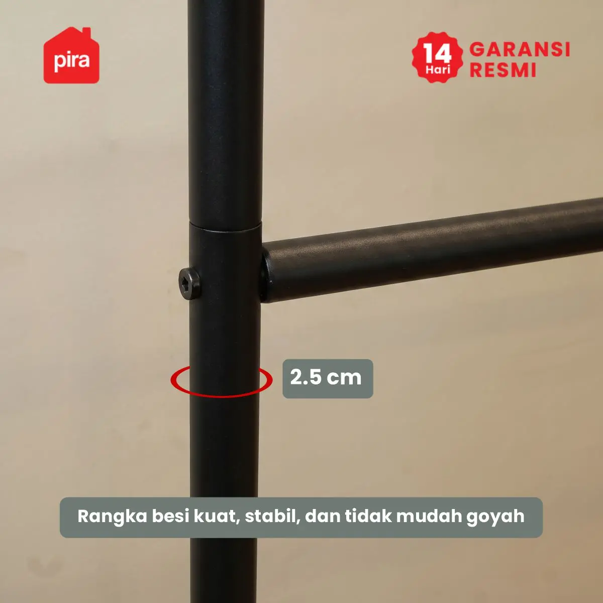 PIRA - ATLA CR 101 RAK GANTUNG BAJU / STAND GANTUNGAN / STAND HANGER / RAK BESI warna BLACK - PIRA - foto 3
