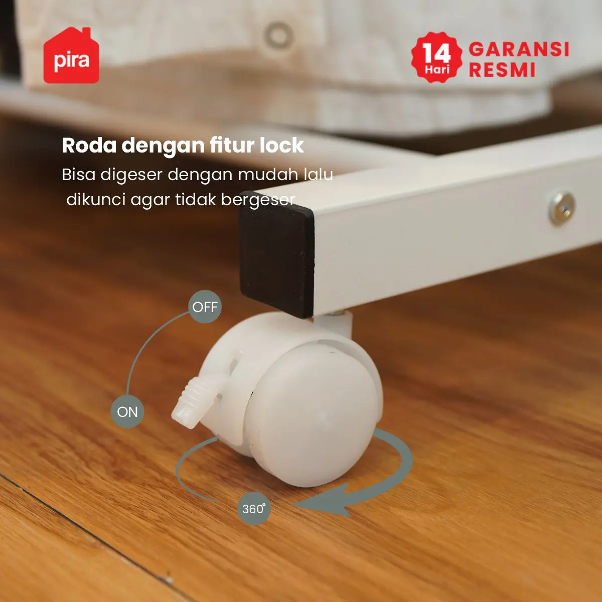 PIRA - ATLA CR 121 WRAK GANTUNG BAJU / STAND GANTUNGAN / STAND HANGER / RAK BESI warna WHITE - PIRA - foto 5