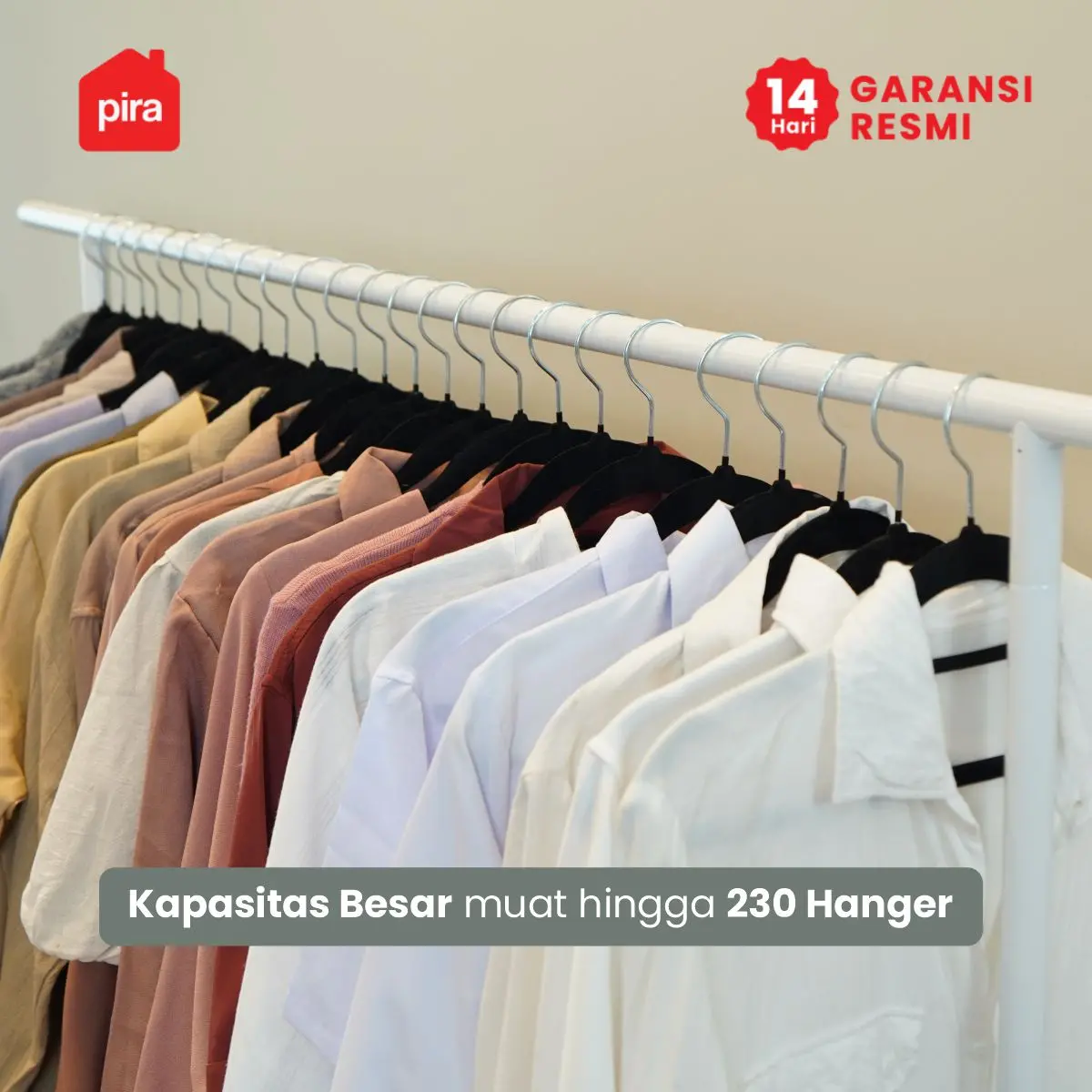 PIRA - ATLA CR 121 WRAK GANTUNG BAJU / STAND GANTUNGAN / STAND HANGER / RAK BESI warna WHITE - PIRA - foto 3