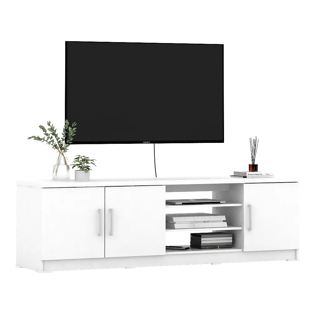 PIRA METROPOLIS - ARUNA AVA TV150 MEJA TV / RAK TV MINIMALIS warna WHITE - BAVARIAN - foto 2