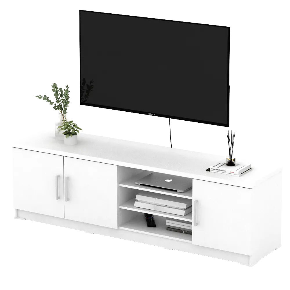 PIRA METROPOLIS - ARUNA AVA TV150 MEJA TV / RAK TV MINIMALIS warna WHITE - BAVARIAN - foto 4
