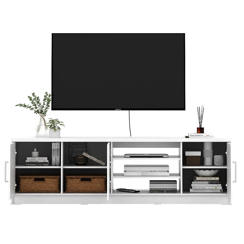 PIRA METROPOLIS - ARUNA AVA TV150 MEJA TV / RAK TV MINIMALIS warna WHITE - BAVARIAN - foto 5