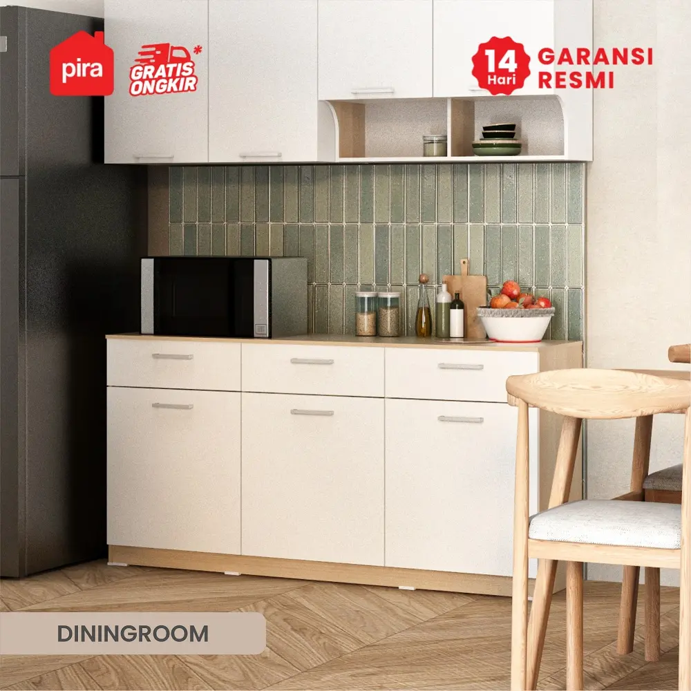 PIRA METROPOLIS OX - ARUNA SB151 BUFET / RAK DAPUR / KITCHEN SET BAWAH DAPUR / LEMARI DAPUR warna PRO OAK - WHITE - PIRA METROPOLIS OX - foto 8