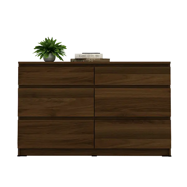 PIRA -  LINUS CH3+3 LEMARI LACI warna BROWN WALNUT - PIRA - foto 4