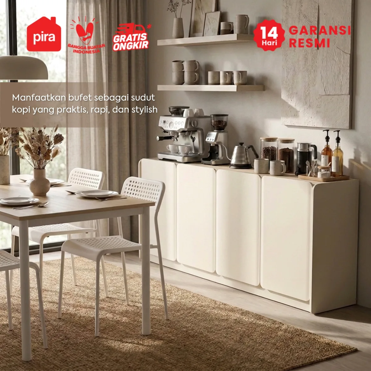 PIRA -  KOOVA SB180 BUFET / KABINET TV / SIDEBOARD / MEJA TV warna LIGHT TAUPE - PRO OAK - PIRA - foto 7