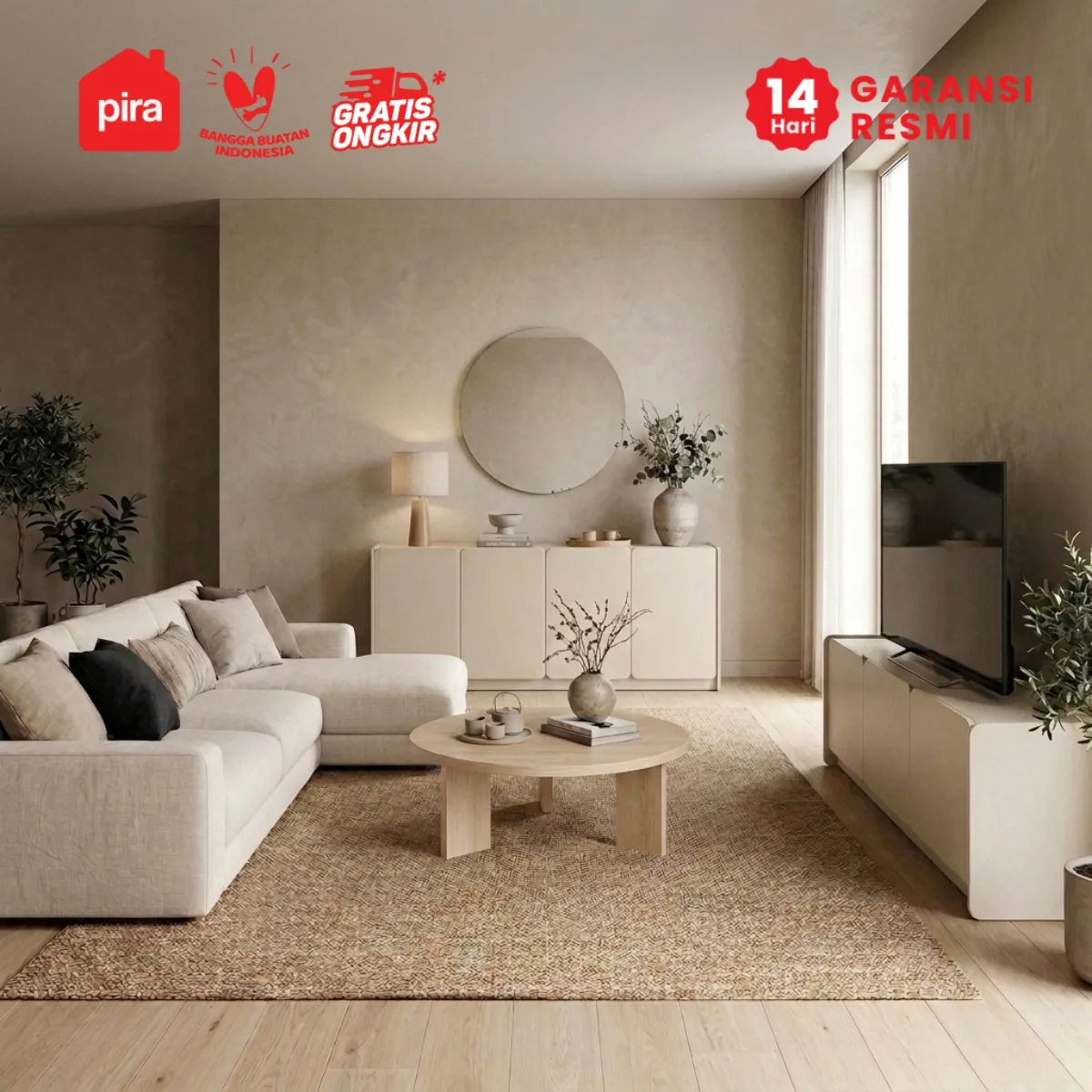 PIRA -  KOOVA SB180 BUFET / KABINET TV / SIDEBOARD / MEJA TV warna LIGHT TAUPE - PRO OAK - PIRA - foto 10