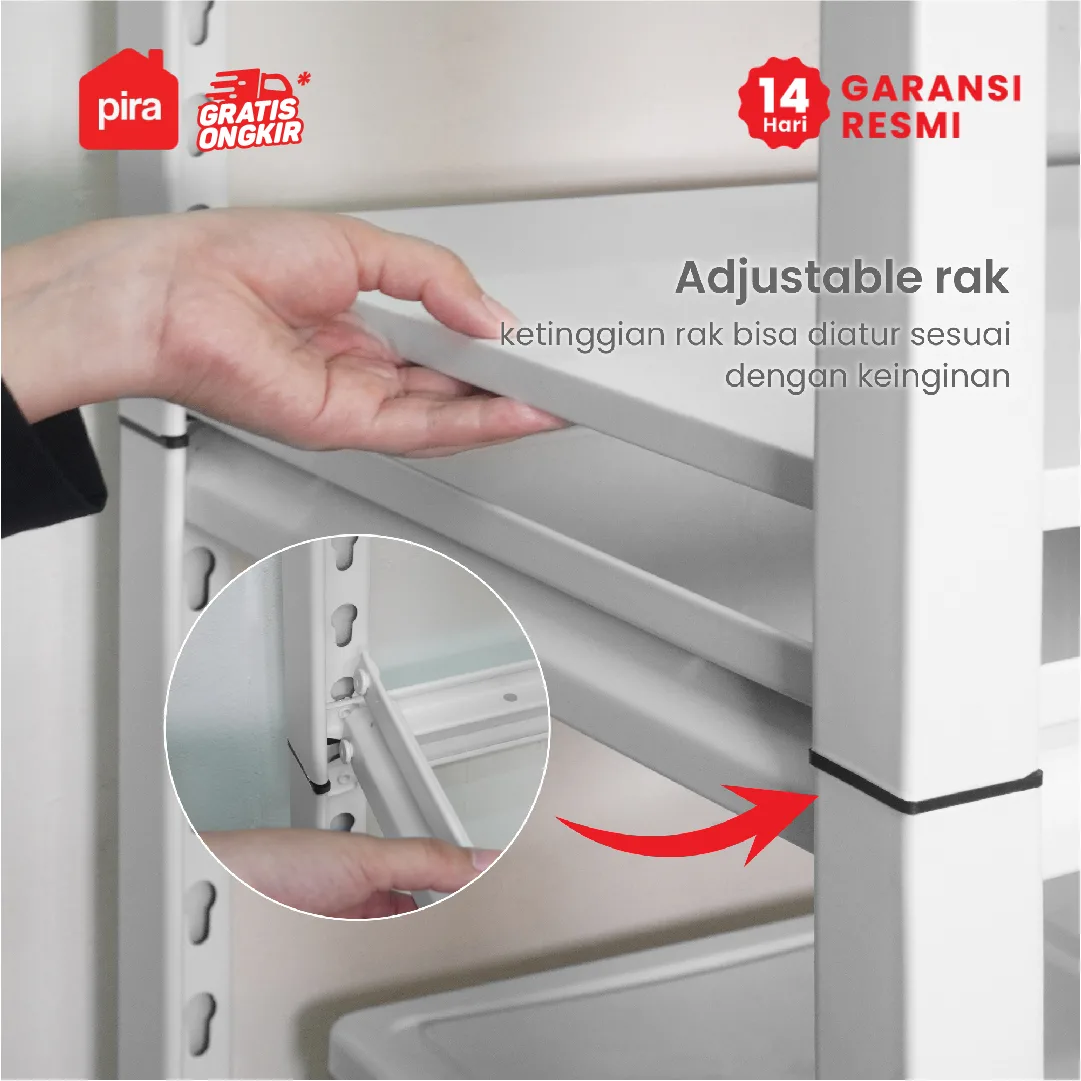 PIRA -  HOGAN MSU 120X200 RAK BESI / RAK SUSUN SERBAGUNA / RAK SUSUN BESI / RAK PENYIMPANAN warna WHITE - PIRA - foto 4