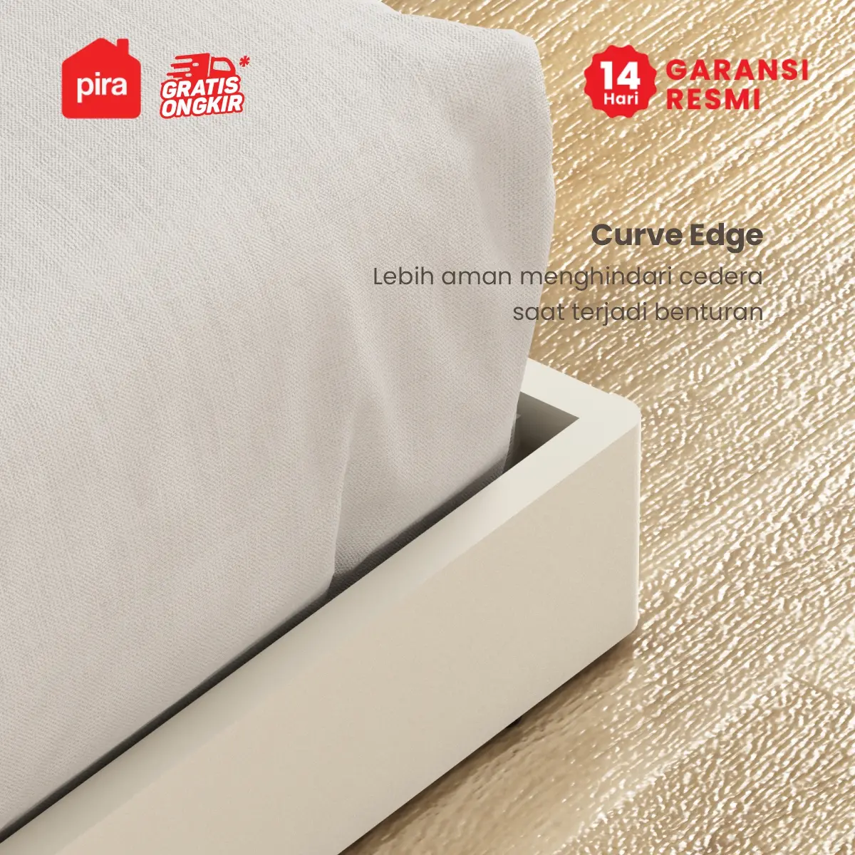 PIRA - NEST BD120 DIPAN LESEHAN / ALAS TEMPAT TIDUR / TATAKAN DIPAN / RANJANG warna LIGHT TAUPE - PIRA - foto 3