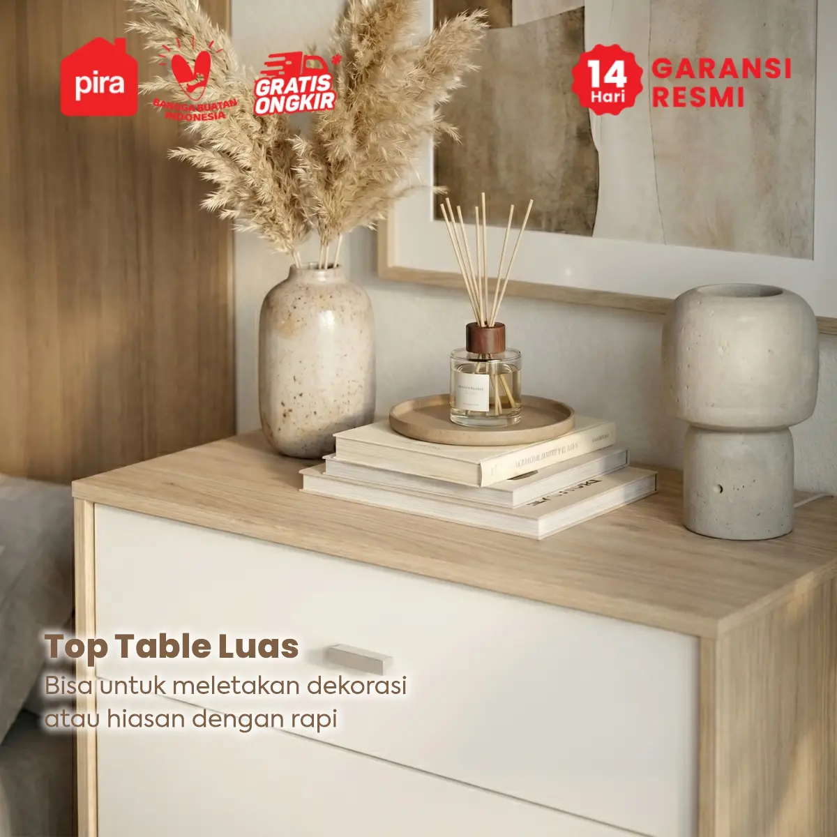 PIRA METROPOLIS OX -  KATO CH4 LEMARI LACI / DRAWER / LEMARI SUSUN warna PRO OAK - WHITE - PIRA METROPOLIS - foto 4