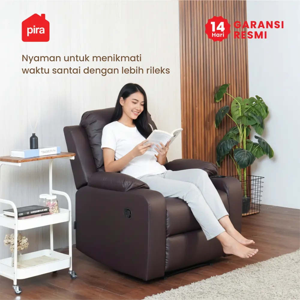PIRA - BISHOP 1 RS SOFA / SOFA RECLINER warna DARK BROWN - BAVARIAN - foto 3