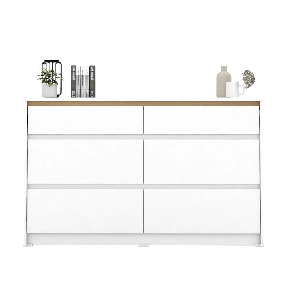 PIRA METROPOLIS OX -  HIRO CH3+3 LEMARI LACI 3+3 SUSUN / KABINET warna WHITE - PRO OAK - PIRA METROPOLIS OX - foto 2