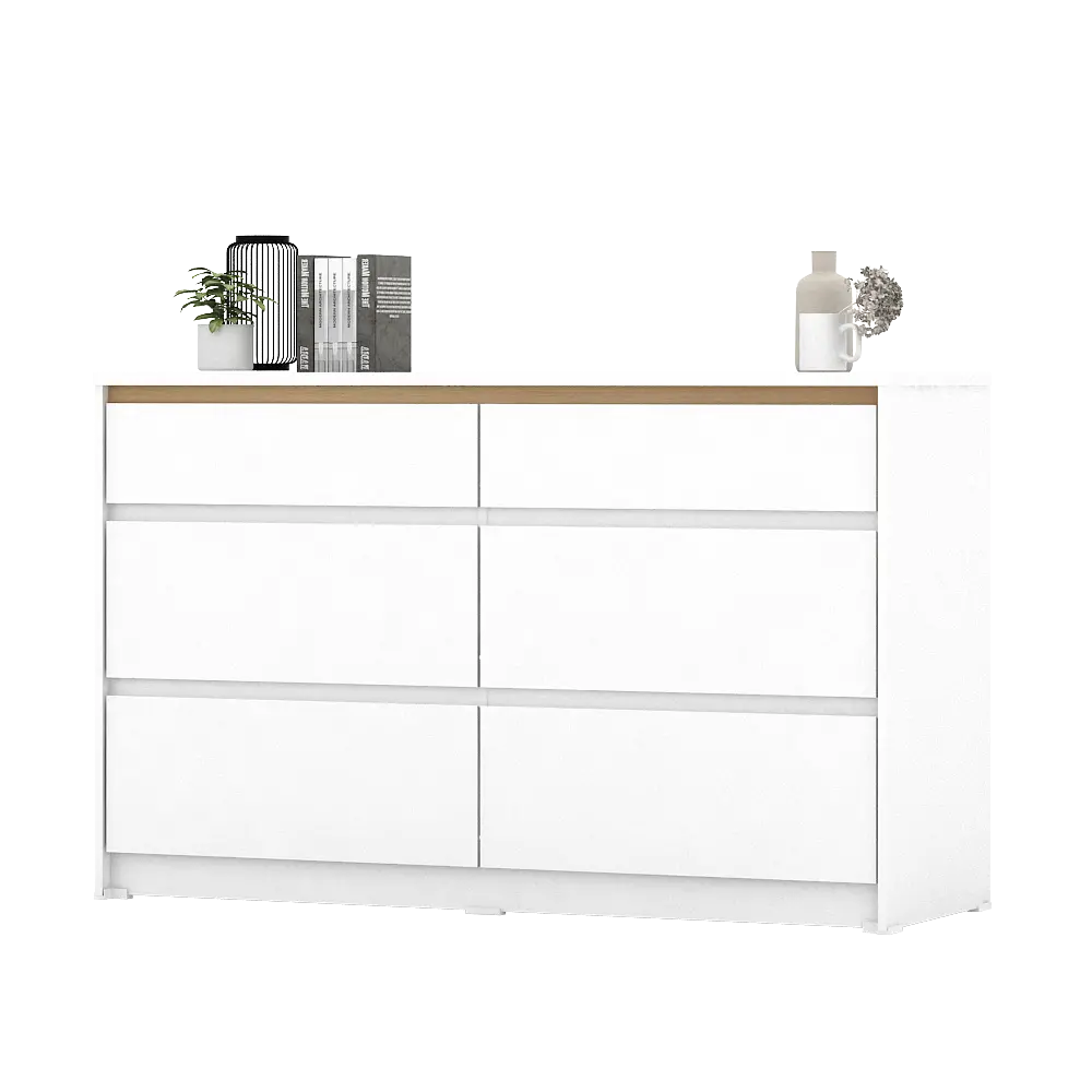 PIRA METROPOLIS OX -  HIRO CH3+3 LEMARI LACI 3+3 SUSUN / KABINET warna WHITE - PRO OAK - PIRA METROPOLIS OX - foto 3