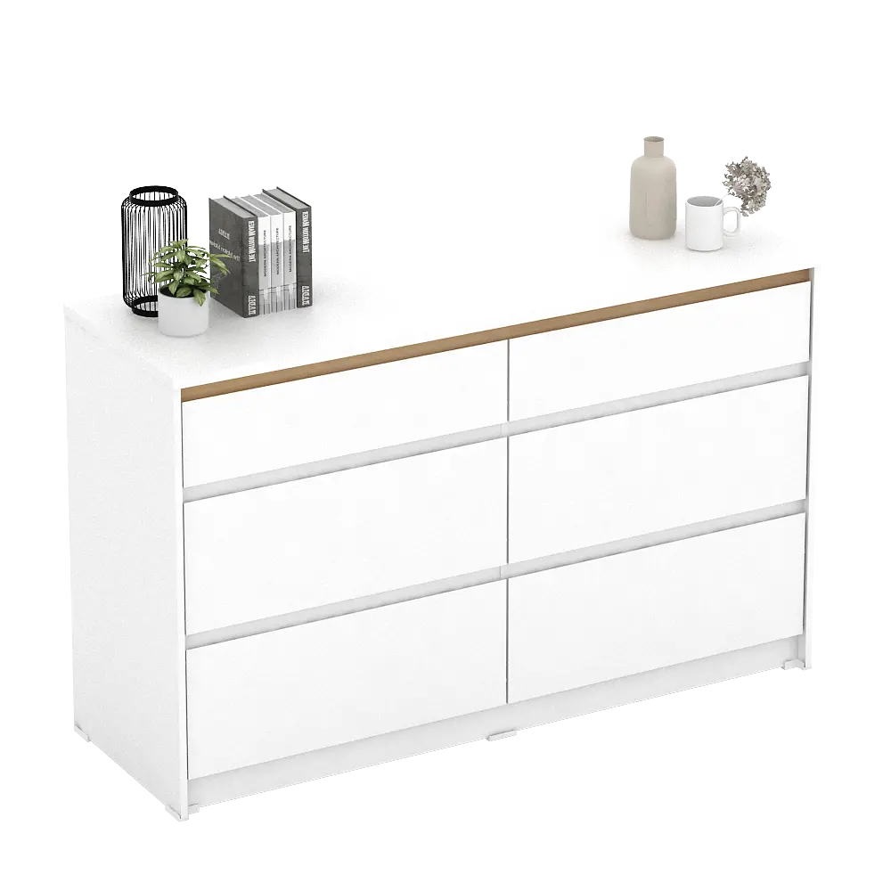 PIRA METROPOLIS OX -  HIRO CH3+3 LEMARI LACI 3+3 SUSUN / KABINET warna WHITE - PRO OAK - PIRA METROPOLIS OX - foto 4