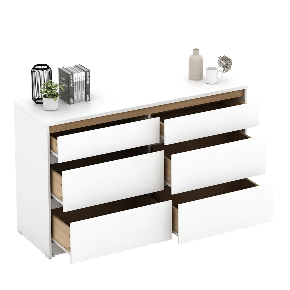 PIRA METROPOLIS OX -  HIRO CH3+3 LEMARI LACI 3+3 SUSUN / KABINET warna WHITE - PRO OAK - PIRA METROPOLIS OX - foto 5