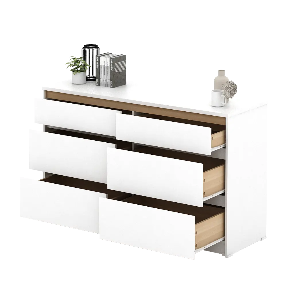 PIRA METROPOLIS OX -  HIRO CH3+3 LEMARI LACI 3+3 SUSUN / KABINET warna WHITE - PRO OAK - PIRA METROPOLIS OX - foto 6