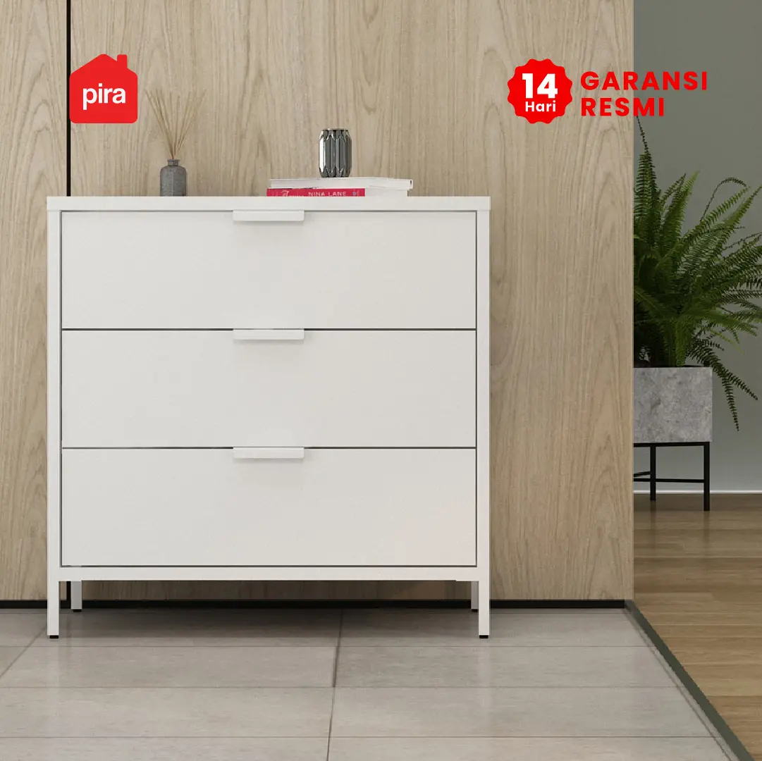 PIRA - ALEX MCH3 LEMARI LACI / LACI BESI / DRAWER BESI warna WHITE - PIRA - foto 2