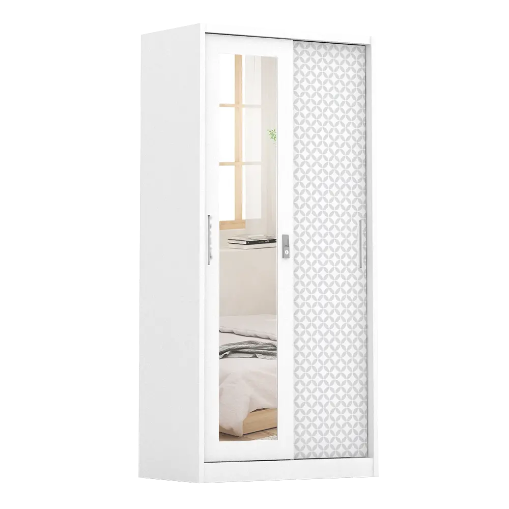 PIRA BAVARIAN - KUNST 90A MWDSL LEMARI PAKAIAN BESI SLIDING / PINTU GESER warna WHITE - BAVARIAN - foto 2