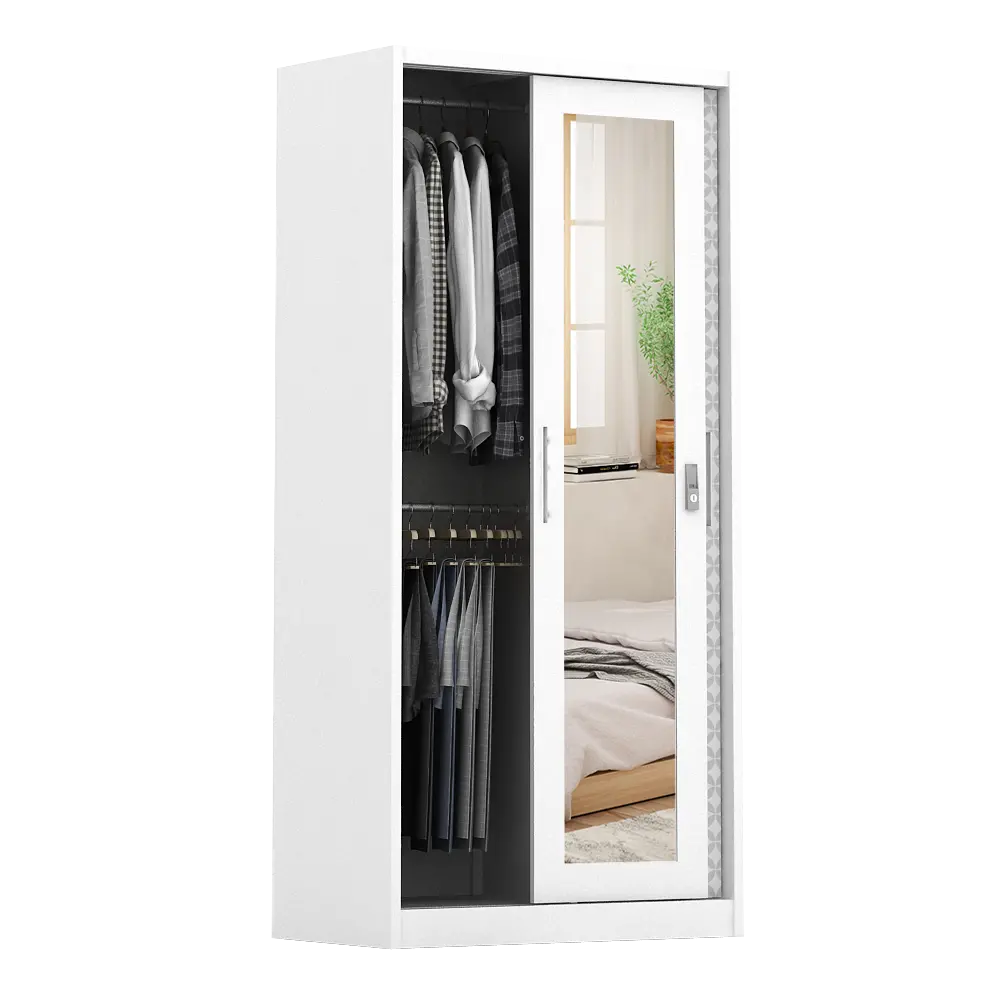 PIRA BAVARIAN - KUNST 90A MWDSL LEMARI PAKAIAN BESI SLIDING / PINTU GESER warna WHITE - BAVARIAN - foto 4