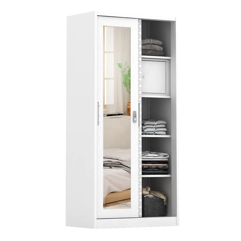 PIRA BAVARIAN - KUNST 90A MWDSL LEMARI PAKAIAN BESI SLIDING / PINTU GESER warna WHITE - BAVARIAN - foto 5