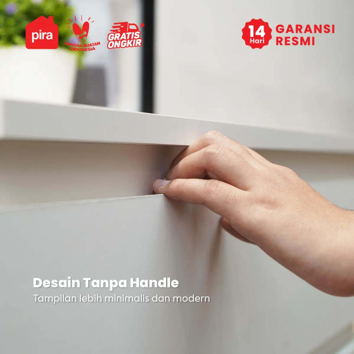 PIRA -  LINUS CH4 HD LEMARI LACI 4 SUSUN / DRAWER / LEMARI SUSUN DENGAN PENYIMPANAN TAMBAHAN warna WHITE SM - PIRA - foto 6