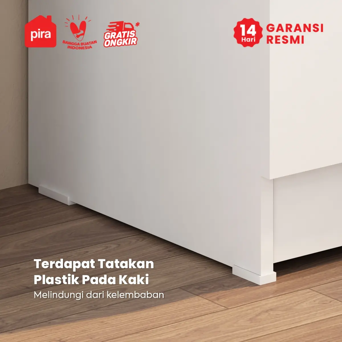 PIRA -  LINUS CH4 HD LEMARI LACI 4 SUSUN / DRAWER / LEMARI SUSUN DENGAN PENYIMPANAN TAMBAHAN warna WHITE SM - PIRA - foto 7