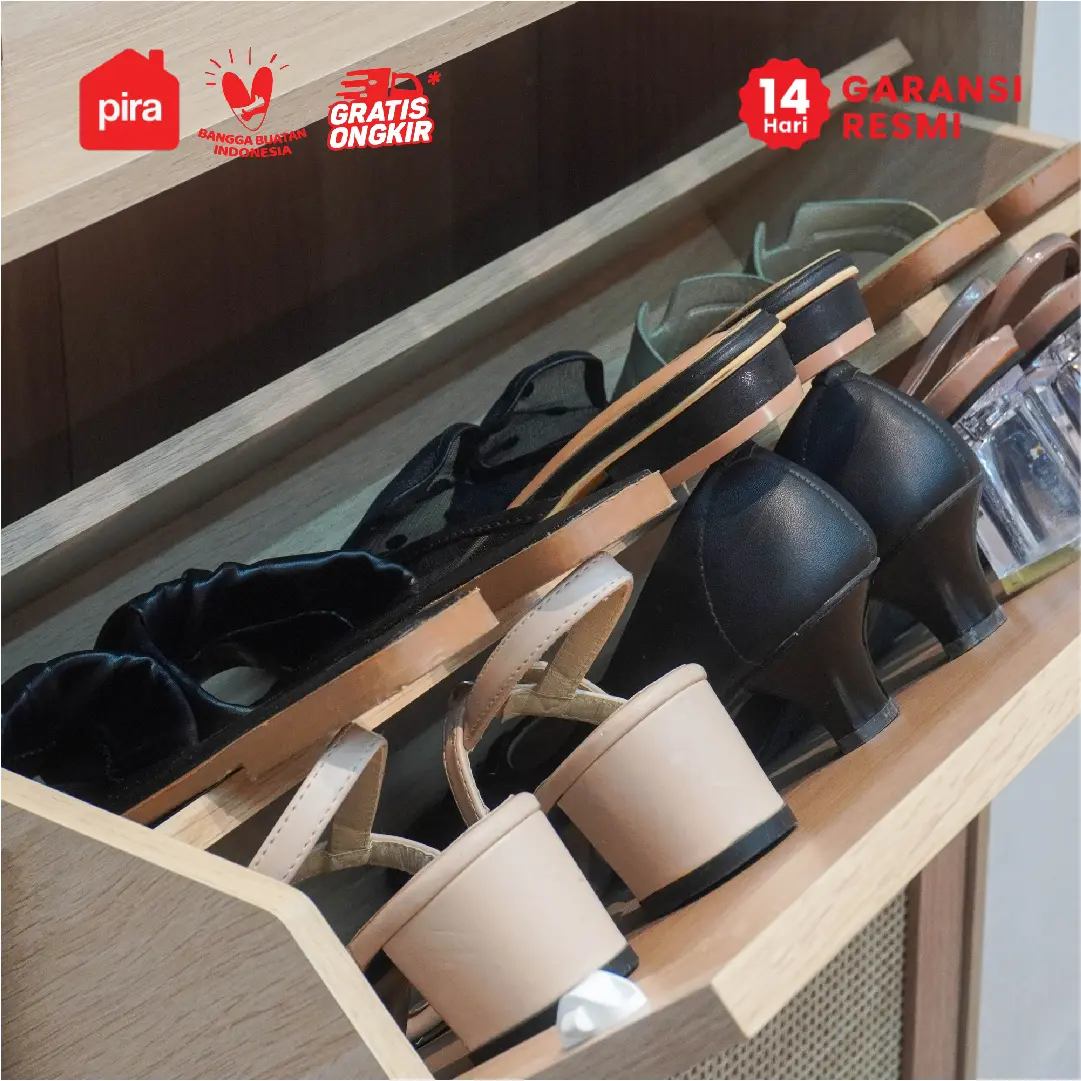PIRA METROPOLIS - YORK SR RAK SEPATU / LEMARI SEPATU / RAK SEPATU SUSUN TERTUTUP / RAK SEPATU ROTAN warna PRO OAK - PIRA METROPOLIS - foto 6