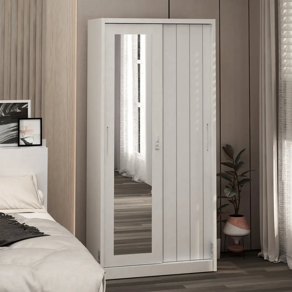 PIRA - SAXON 90 A MWDSL LEMARI PAKAIAN BESI SLIDING / PINTU GESER warna LIGHT MARBLE - WHITE - PIRA - foto 10