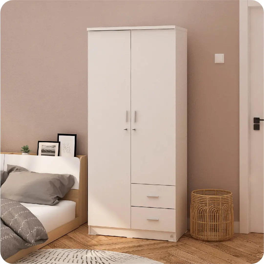 PIRA METROPOLIS - ALANA 2PL A LEMARI PAKAIAN 2 PINTU warna WHITE - PIRA METROPOLIS - foto 7