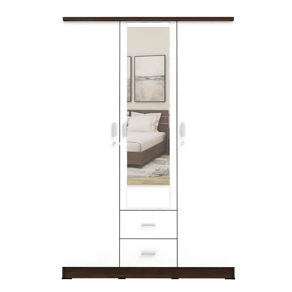 PIRA METROPOLIS OX - ASTA 3PL LEMARI PAKAIAN 3 PINTU warna AMERICAN WALNUT - WHITE - PIRA METROPOLIS OX - foto 6