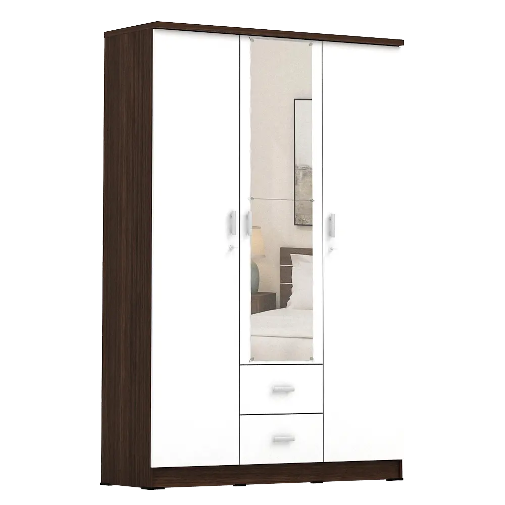 PIRA METROPOLIS OX - ASTA 3PL LEMARI PAKAIAN 3 PINTU warna AMERICAN WALNUT - WHITE - PIRA METROPOLIS OX - foto 7