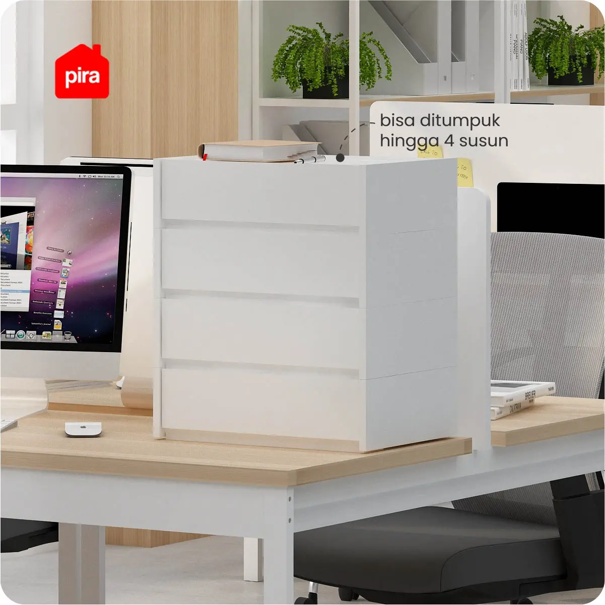 PIRA - FORTE DO40T RAK DOKUMEN SUSUN / TEMPAT PENYIMPANAN ALAT KANTOR warna WHITE - PIRA - foto 2